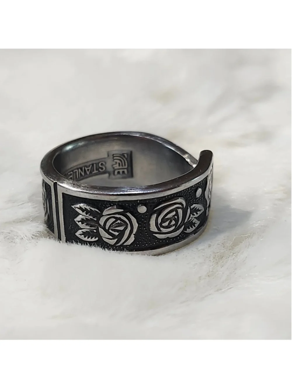 Rose Ring size 7½ silverwear spoon ring
